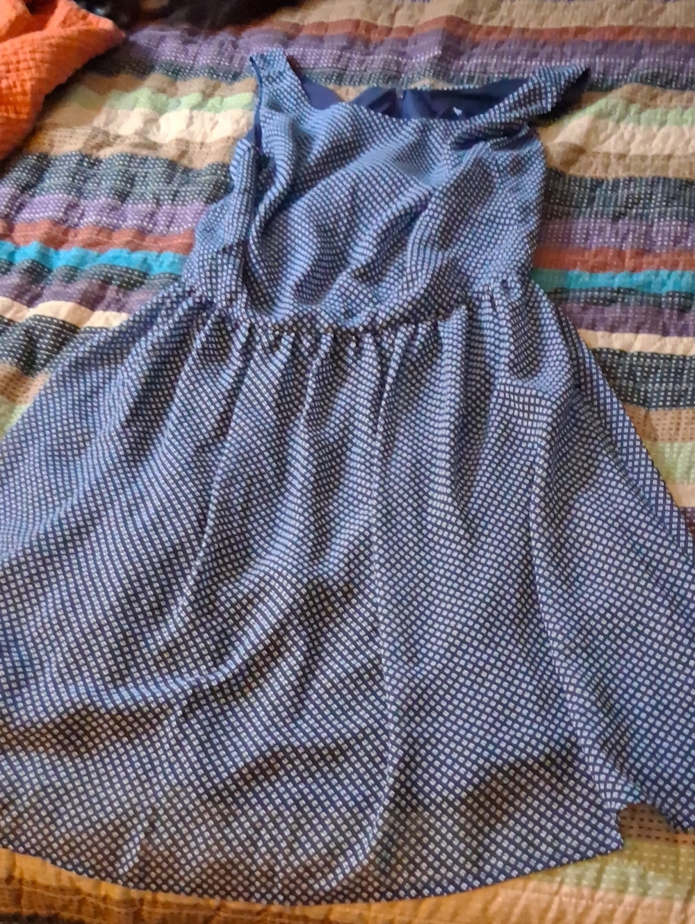 GAP Navy Blue Dot-Print Sleeveless Casual Dress